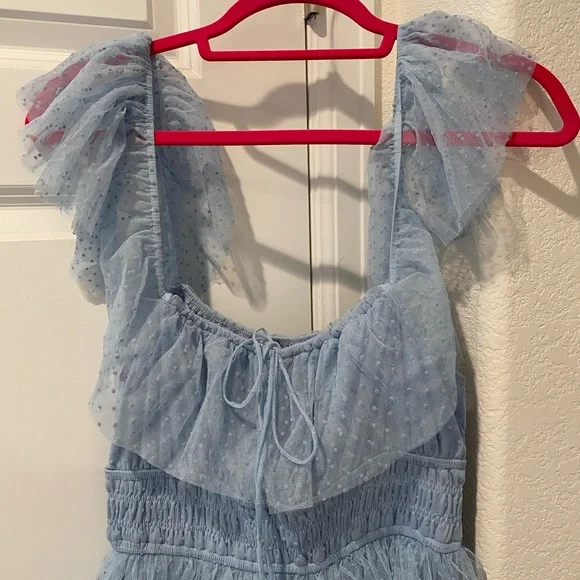 Petal and Pup Belle Swiss Dot Tulle Tiered Maxi Dress - Picture 4 of 8